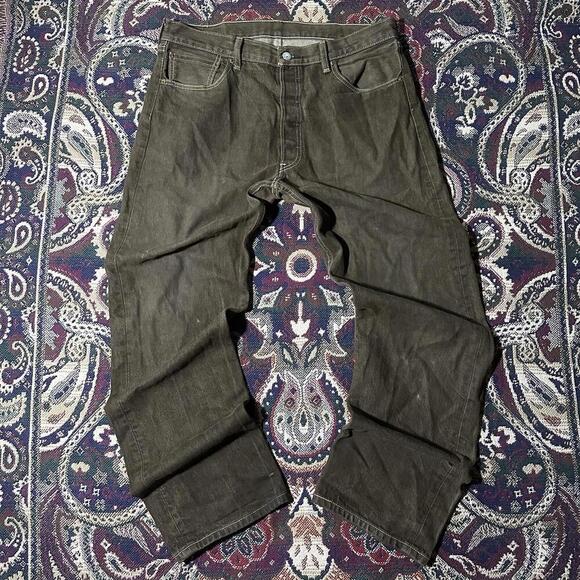 Levis 501XX Jeans Brown Straight Leg Denim Button Fly Pants Size 36 X 34 Baggy - Picture 1 of 9